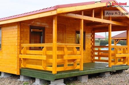 Dom drewniany Ania A-3 pow:25 m2 +taras 11m2
